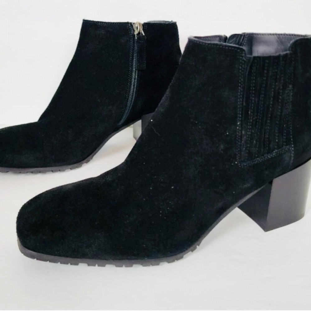 Aquatalia Charlotte Black Suede Ankle Boots